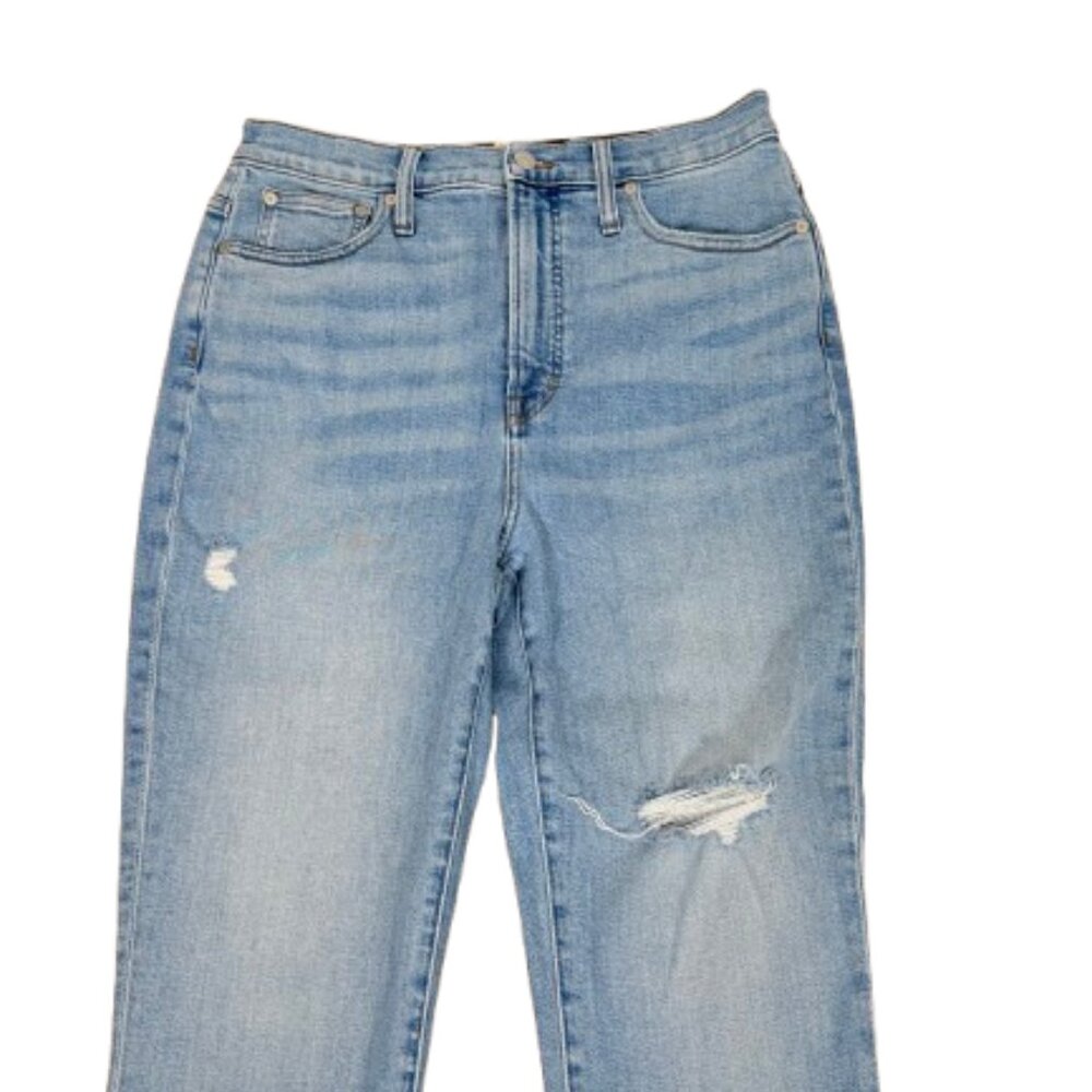 Madewell The Perfect Vintage Straight leg High Rise Diztressed Jeans Sz 30 - Picture 3 of 11